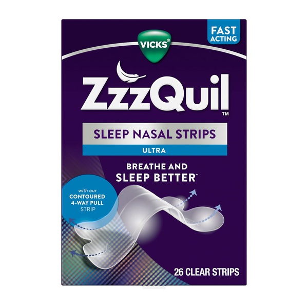 ZzzQuil Ultra Sleep Nasal Strips, 26 CT, Clear