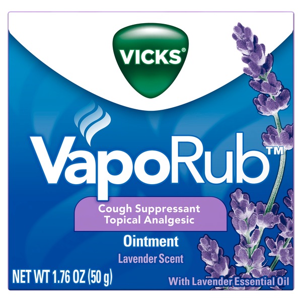 Vicks VapoRub Cough Suppressant Ointment, Lavender, 1.76 OZ
