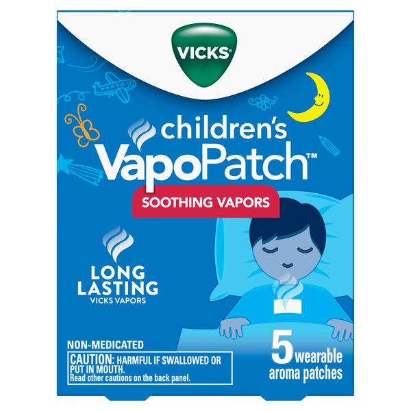 Vicks VapoPatch with Long Lasting Soothing Vicks Vapors for Children Ages 6+, 5 CT