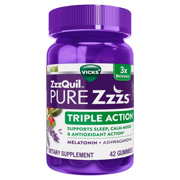 Pure Zzzs Triple Action Gummy Melatonin Sleep-Aid with Ashwagandha