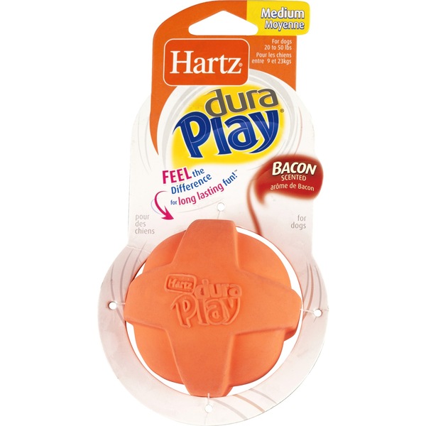 Hartz Dura Play - Pelota de juguete para perros, aroma Bacon