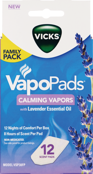 Vicks Calming Lavender VapoPad Family Pack, 12 CT
