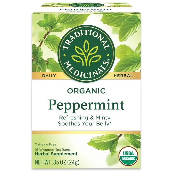 Traditional Medicinals Organic Peppermint Herbal Tea Bags, 16 ct, 0.85 oz