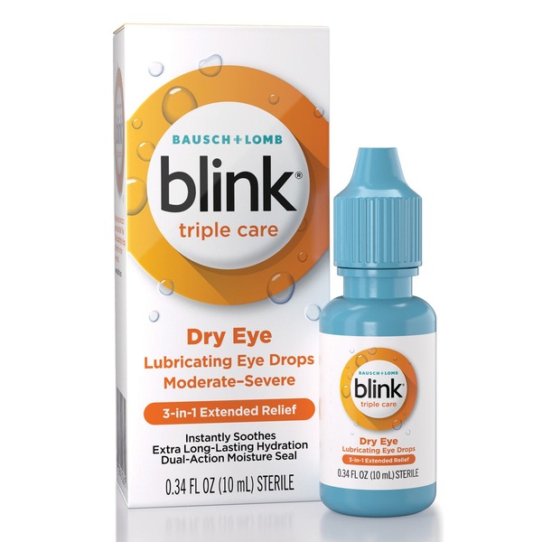 Blink Triple Care Moderate to Severe Lubricating Eye Drops, .34 OZ