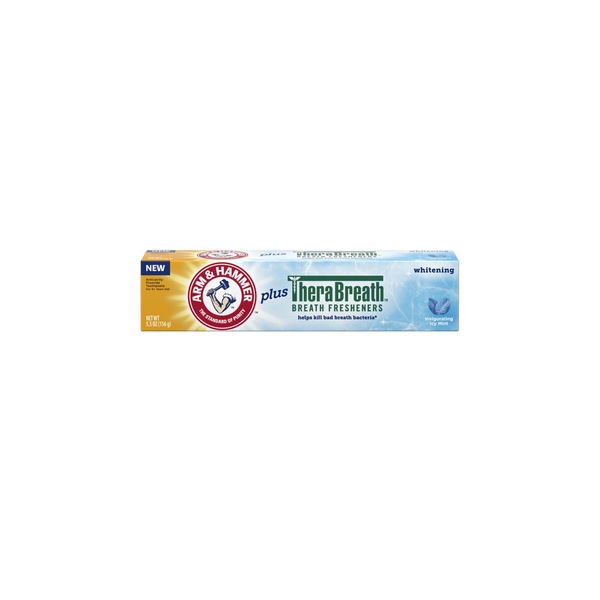 Arm and Hammer Plus Therabreath Whitening Toothpaste, Invigorating Icy Mint, 5.5 OZ