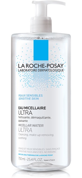La Roche-Posay - Agua micelar de limpieza y desmaquillador para piel sensible, 25.36 oz