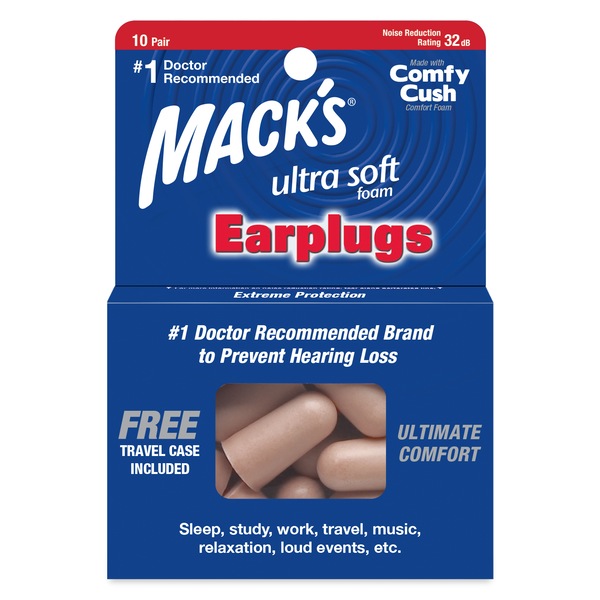Mack's Ultra Soft 10 Pair Foam Earplugs