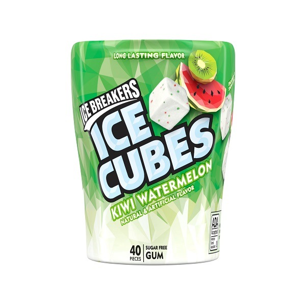 Ice Breakers Ice Cubes Sugar Free Kiwi Watermelon Gum, 3.24 oz