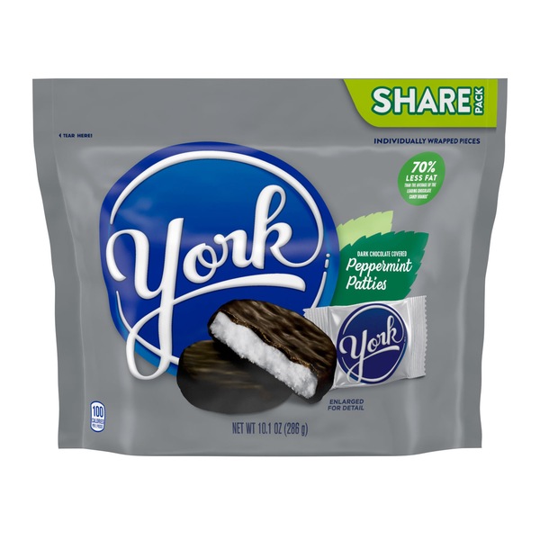 York Dark Chocolate Peppermint Patties, Candy Share Pack, 10.1 oz