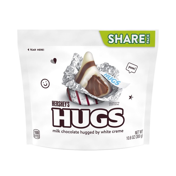 Hershey's Hugs Milk Chocolate Hugged by White Creme Candy, 10.6 oz
