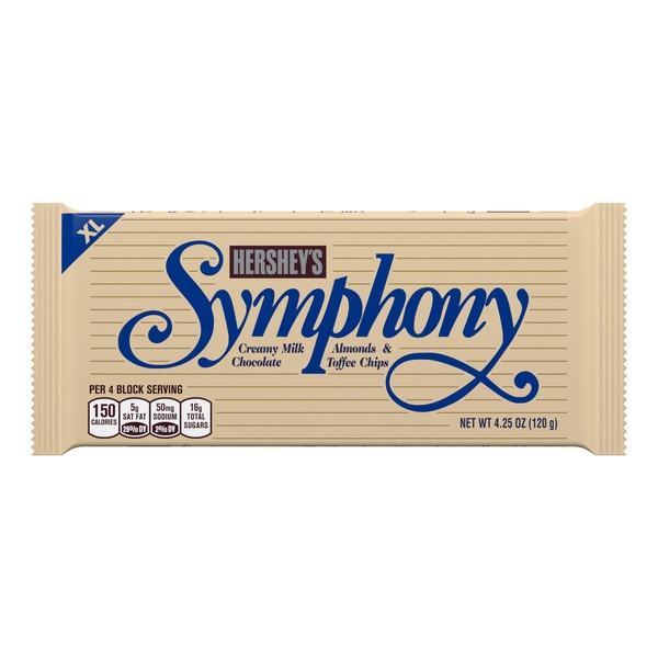 Hershey's Symphony Creamy Milk Chocolate, Almonds & Toffee Chips, 4.25 oz