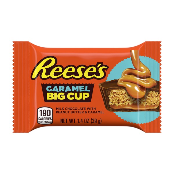 Reese's Big Cup Caramel Milk Chocolate Peanut Butter Cups Candy Pack, 1.4 oz