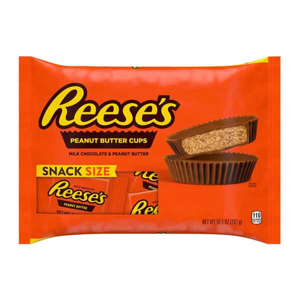 Reese's Milk Chocolate Peanut Butter Snack Size Cups Candy, 10.5 oz