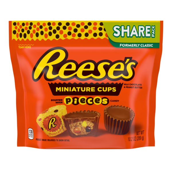 Reese's Milk Chocolate Peanut Butter Cups Miniatures with Reese's Pieces Candy, 10.2 oz