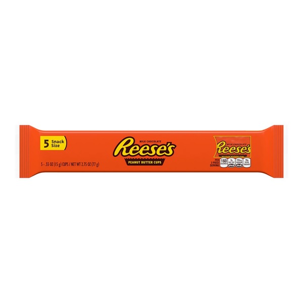Reese's Snack Size Milk Chocolate Peanut Butter Cups, 5 ct, 2.75 oz