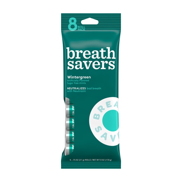 Breath Savers Wintergreen Breath Mints, 8 rolls, 6 oz