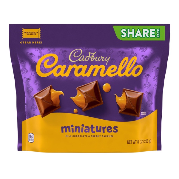 Cadbury Carmello Miniatures Milk Chocolate and Caramel Candy Share Pack, 8 oz