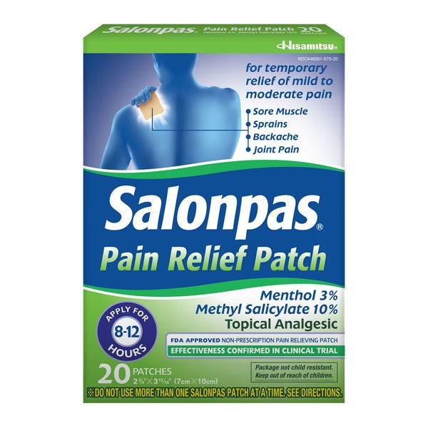 Salona's Pain Relief Patch, 20 CT