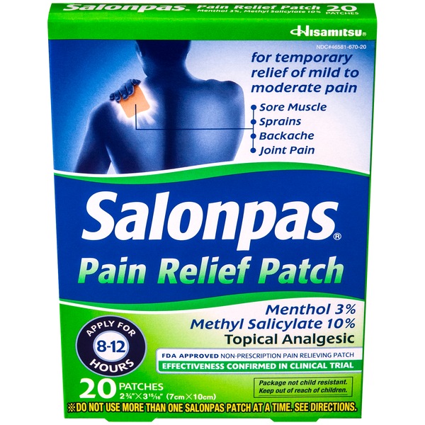 Salona's Pain Relief Patch, 20 CT