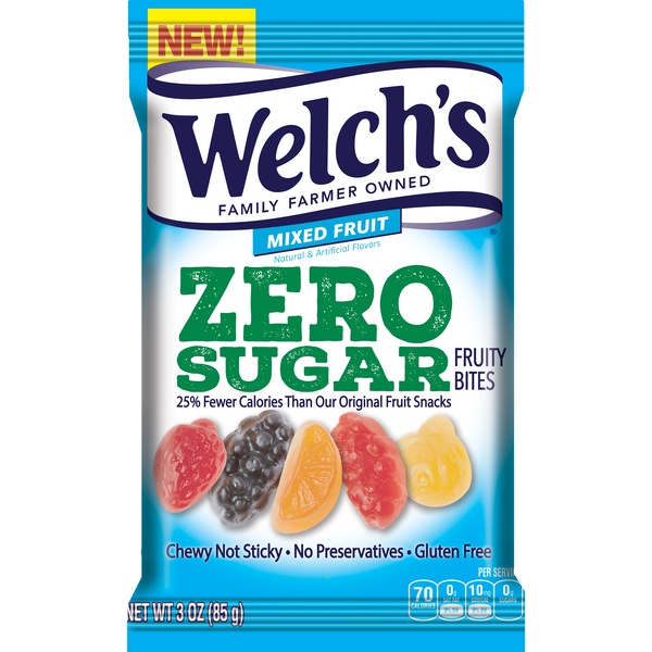 Welch's Zero Sugar Fruity Bites, Mixed Fruit, 3 oz