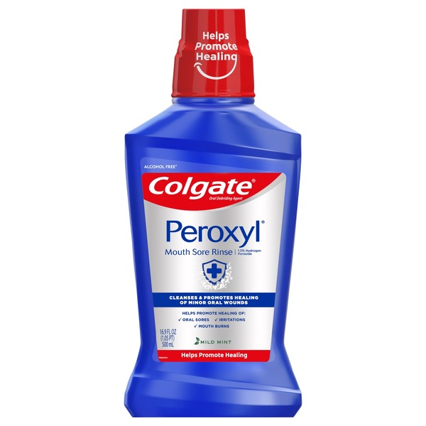 Colgate Peroxyl Mouth Sore Rinse, Alcohol-Free, Mild Mint