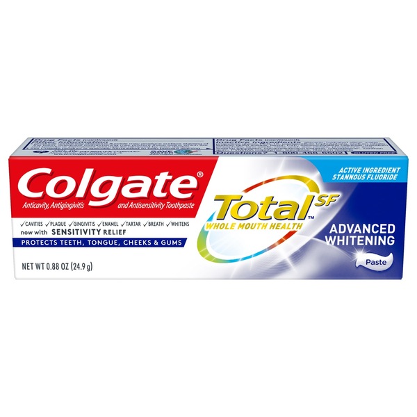 Colgate Total Whitening Travel Size Toothpaste, Advanced Whitening
