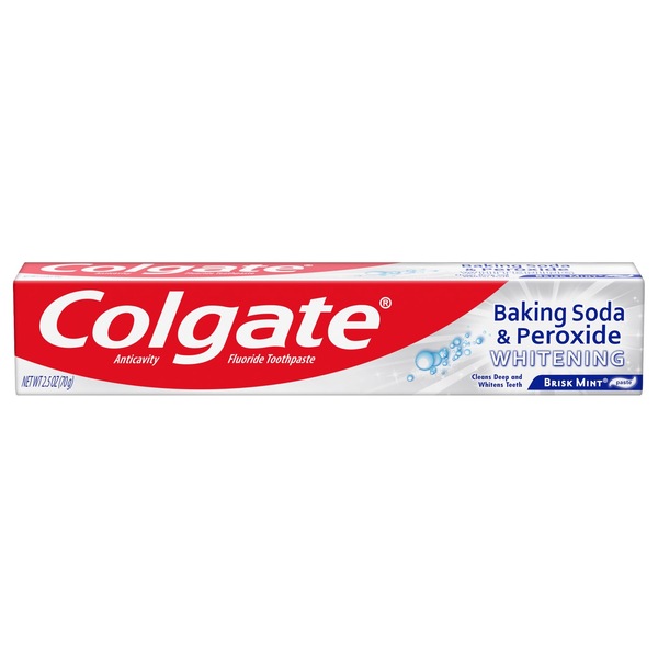 Colgate Baking Soda and Peroxide Whitening Toothpaste, Brisk Mint, 2.5 OZ