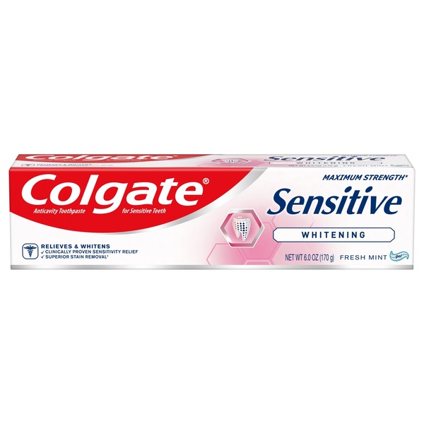 Colgate Sensitive Anticavity Whitening Toothpaste, Fresh Mint