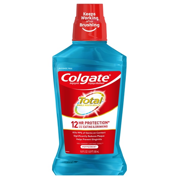 Colgate Total Antigingivitis Antiplaque Mouthwash, Alcohol-Free, Peppermint