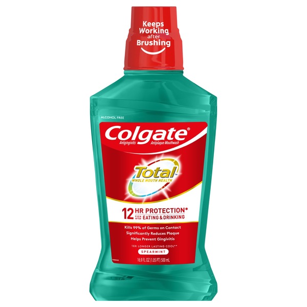 Colgate Total Antigingivitis Antiplaque Mouthwash, Alcohol-Free, Spearmint