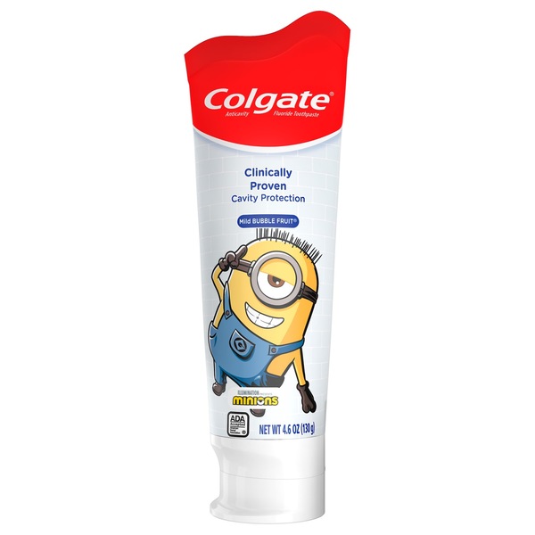 Colgate Kids Anticavity Fluoride Toothpaste, Minions, Mild Bubble Fruit, 4.6 OZ