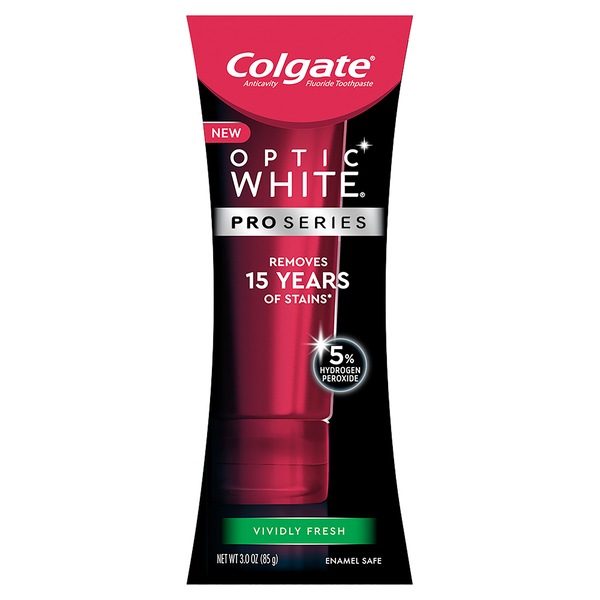 Colgate Optic White Pro Series Anticavity Fluoride Toothpaste with 5% Hydrogen Peroxide, Vividly Fresh