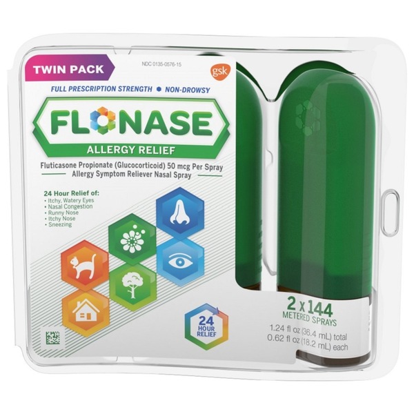 Flonase Non-Drowsy 24HR Allergy Relief Spray, 50mcg Flucticasone Propionate