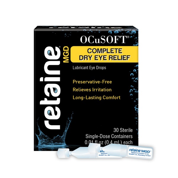 Retaine MGD Dry Eye Relief Lubricant Eye Drops, 30CT