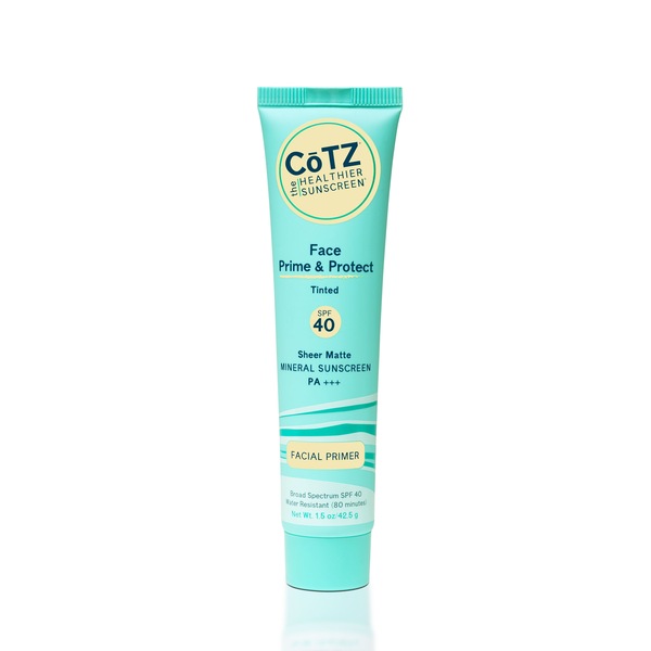 CoTZ Face Prime & Protect Tinted Facial Primer Mineral Sunscreen, Sheer Matte, SPF 40, 1.5 oz