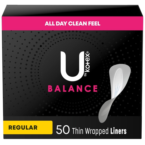 U by Kotex Barely There - Protectores diarios, Light Absorbency, regular, sin fragancia, 50 u.