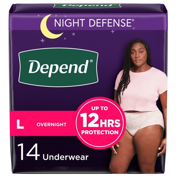 Depend Night Defense - Ropa interior femenina para la incontinencia, nocturna