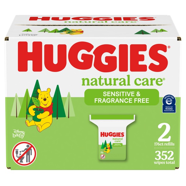 HUGGIES NATURAL CARE SENSITIVE & FF BABY WIPES 2PK