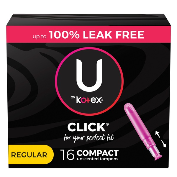 U by Kotex Click Compact Tampons, Unscented, Regular