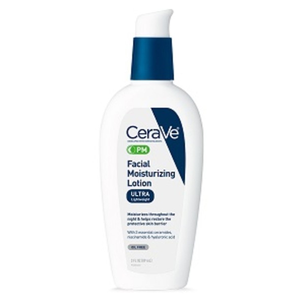 CeraVe PM Facial Moisturizing Lotion, Night Cream with Hyaluronic Acid & Niacinamide, Oil-Free