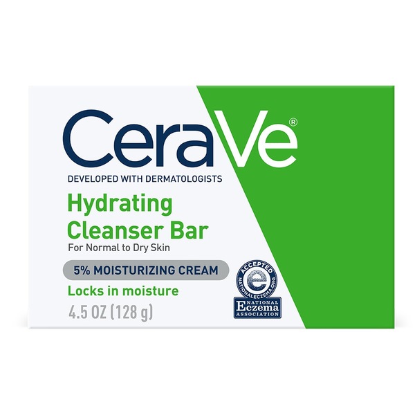 CeraVe Hydrating Cleansing Bar Soap, Face and Body Wash