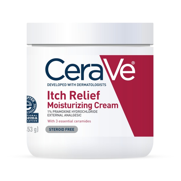 CeraVe - Crema hidratante antiprurito, sin esteroides, 16 oz
