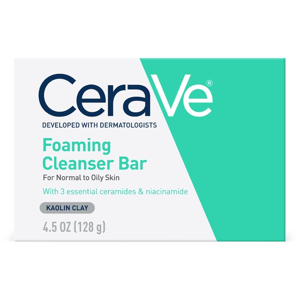 CeraVe - Limpiador espumoso en barra para piel grasa, 4.5 oz