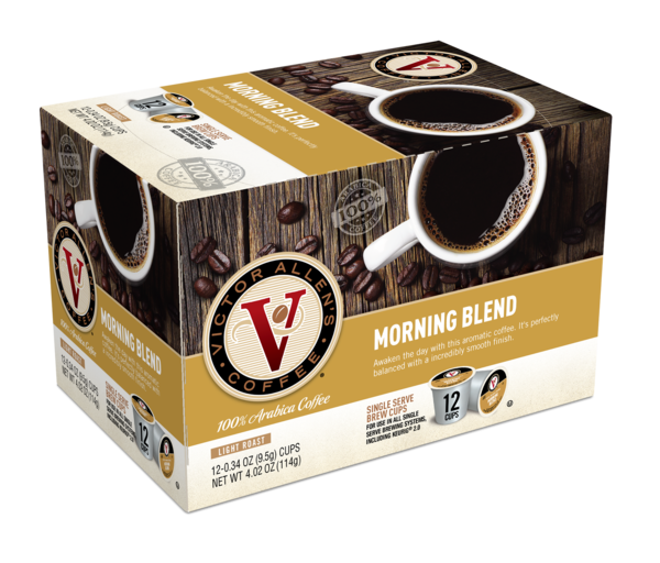 Victor Allen's Morning Blend Coffee, Light Roast, Single Serve Brew Cups