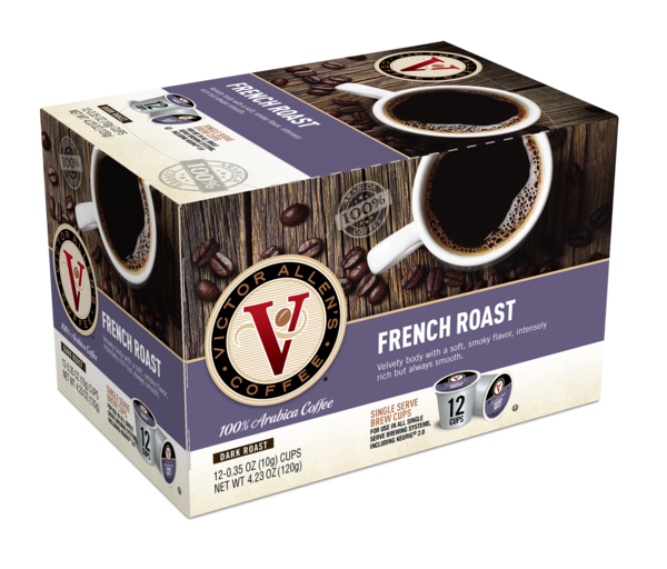 Victor Allen's French Roast Coffee, Dark Roast, Single Serve Brew Cups