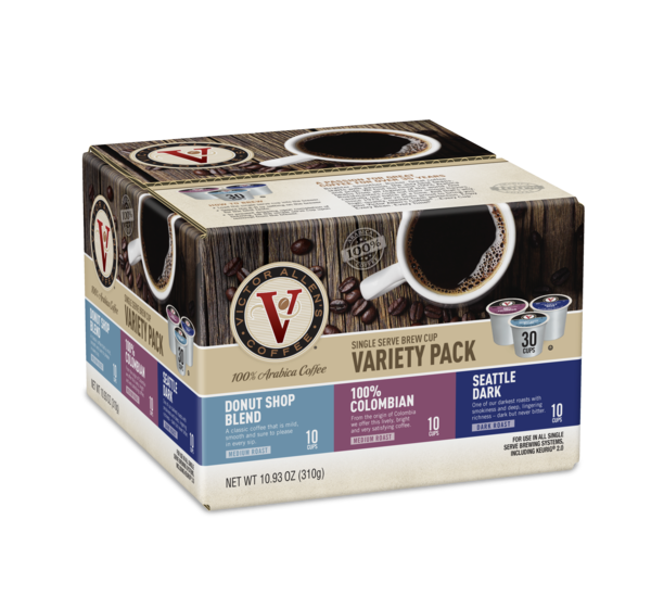 Victor Allen's Variety Pack Coffee, Single Serve Brew Cups, 30 CT