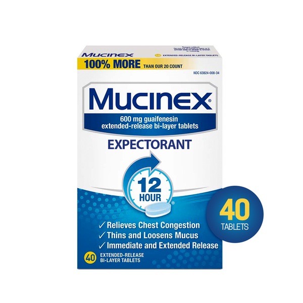 Mucinex 12HR Cough & Chest Congestion Expectorant Relief Tablets
