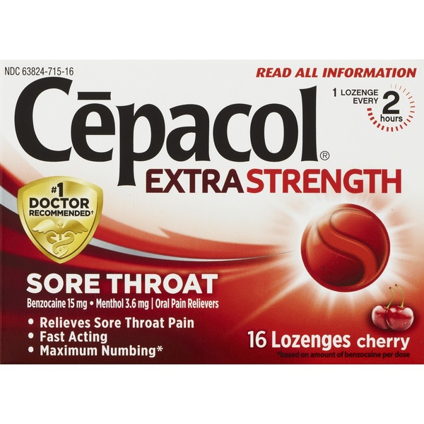 Cepacol Extra Strength Sore Throat Relief Lozenges, 16 CT