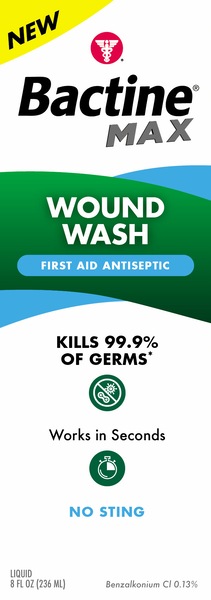 Bactine MAX Wound Wash First Aid Antiseptic, 8 OZ
