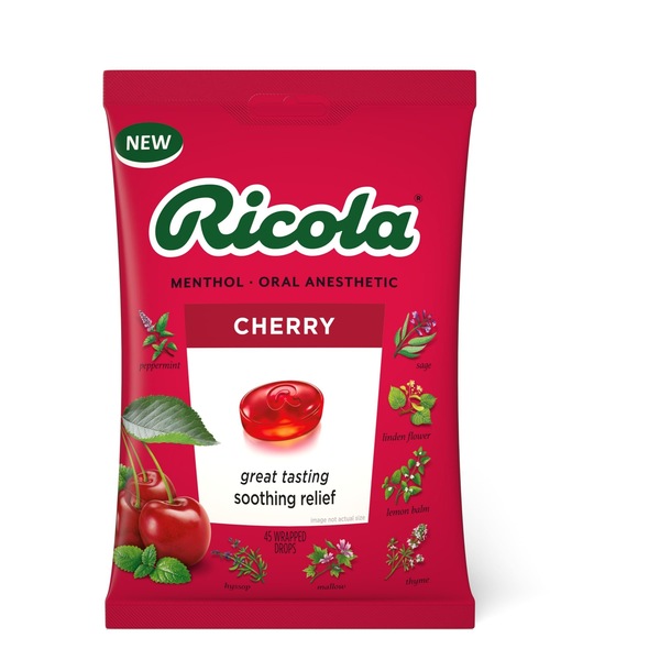 Ricola Throat Drops, Cherry, 45 CT